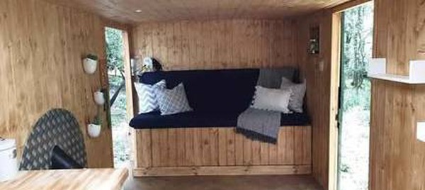 Timber lined glamping accommodation