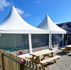 6m x 6m Roder HTS Pagoda Marquees with Cassette Flooring and Linings