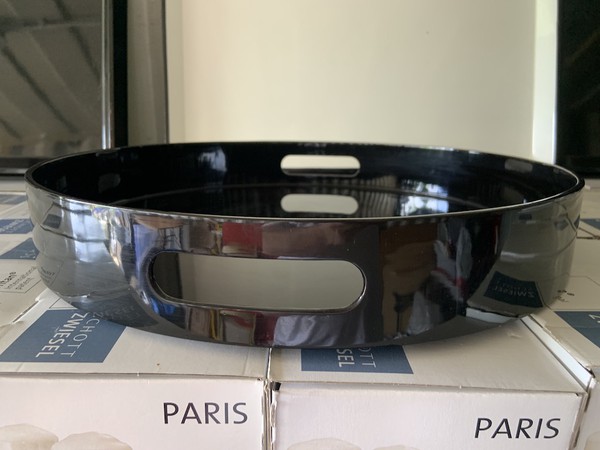 Round Black Glossy Tray