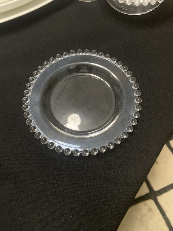 15cm clear glass side plates