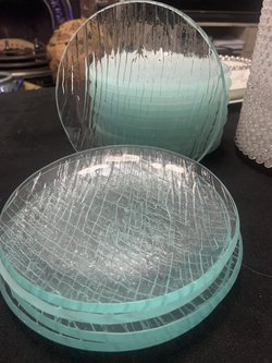 Clear glass side plates