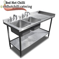 1.65m Stainless Steel Double Bowl Sink