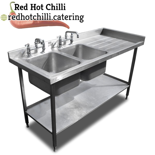 1.65m Stainless Steel Double Bowl Sink