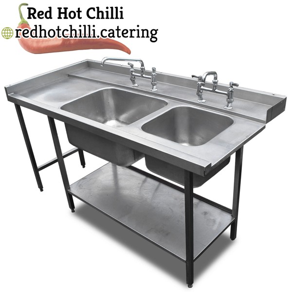 1.76m Stainless Steel Double Bowl Sink
