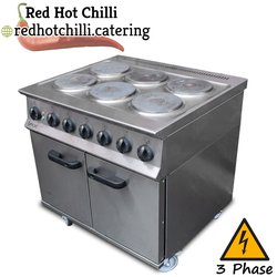Six plate electric range cooker
