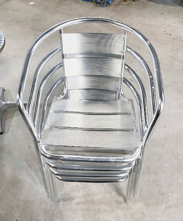 Stacking aluminium chairs