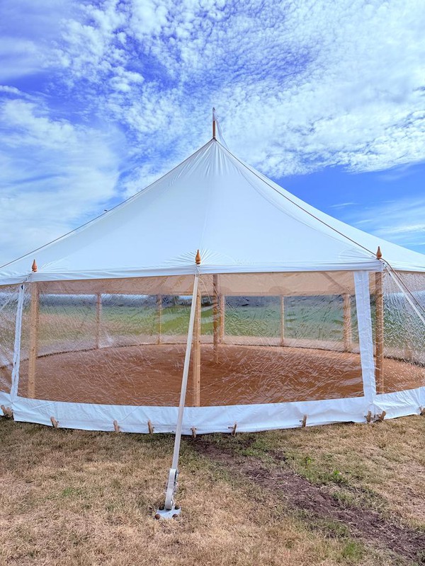 12m x 12m Traditional Marquee with clear sides