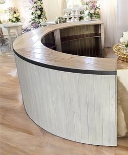 Brand New 3.6m - Semi Circular Limewash Rustic Bar for sale