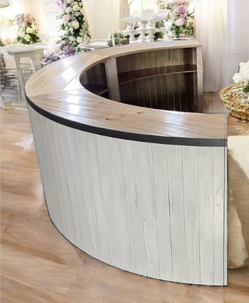 Brand New 3.6m - Semi Circular Limewash Rustic Bar for sale Brand New 3.6m - Semi Circular Limewash Rustic Bar for sale