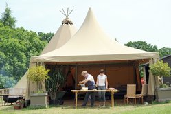 Secondhand 6m x 6m Canvas Pagoda Pavilion Style Tipi Structure For Sale