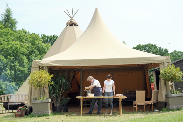 Secondhand 6m x 6m Canvas Pagoda Pavilion Style Tipi Structure For Sale