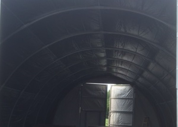 Tent workshop doors