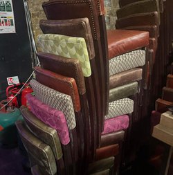 Multicoloured stackable chairs