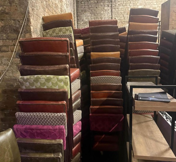 Multicoloured stacking chairs