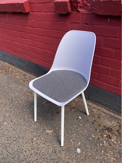 White Chairs with Fabric Seat