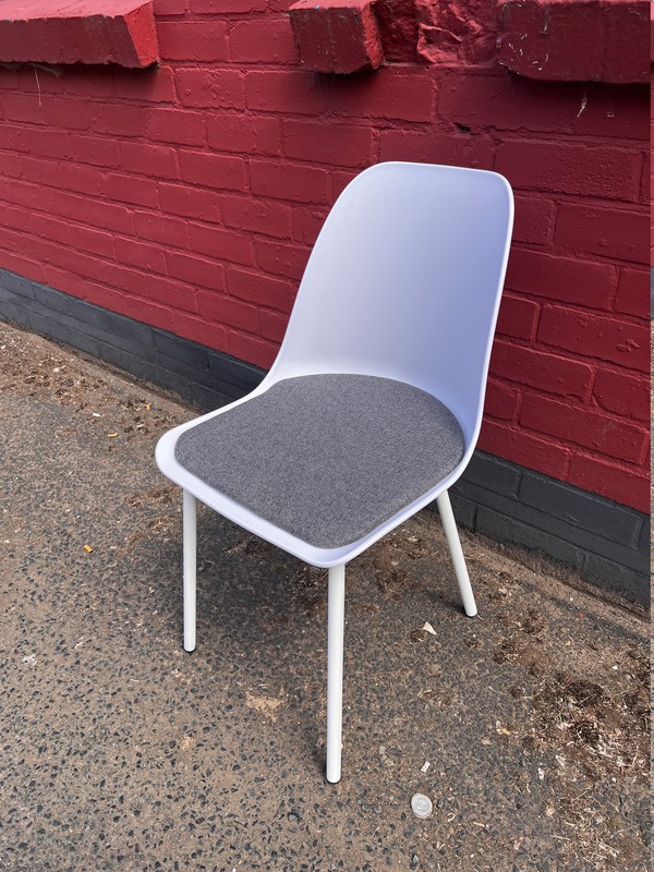 White Chairs with Fabric Seat