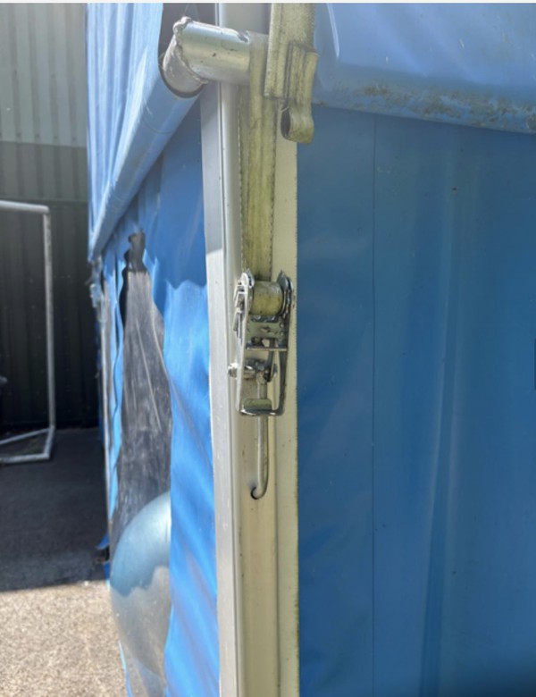 Bar tension roofs with ratchet straps