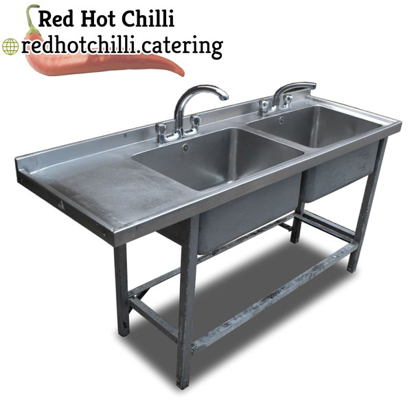 1.59m Stainless Steel Double Sink