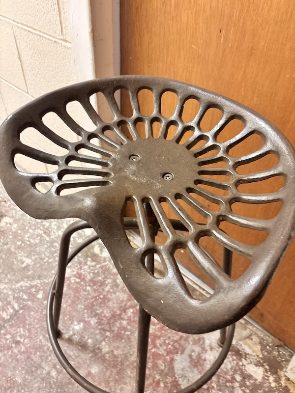 repurposed tractor swivel stools