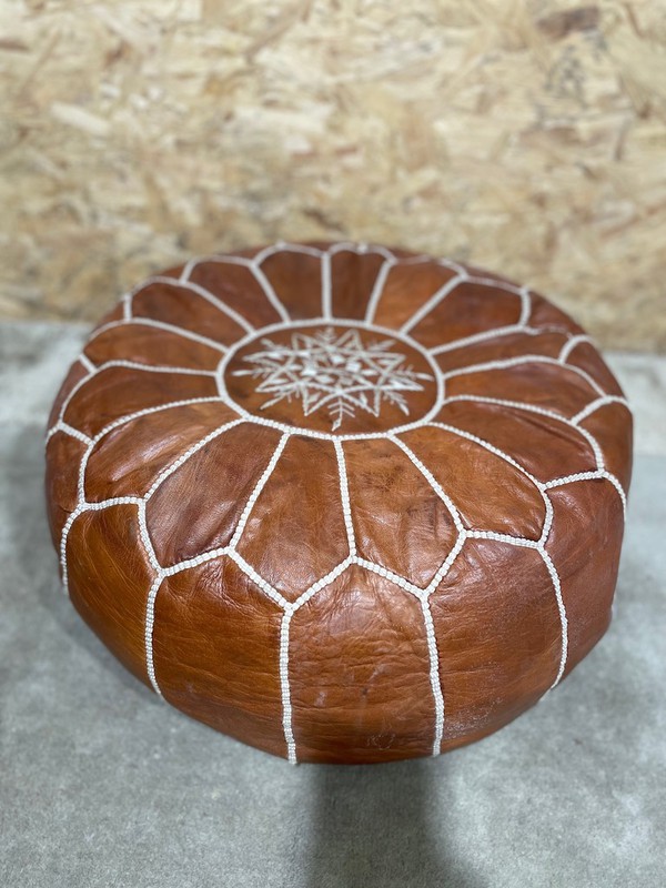 leather  pouffe