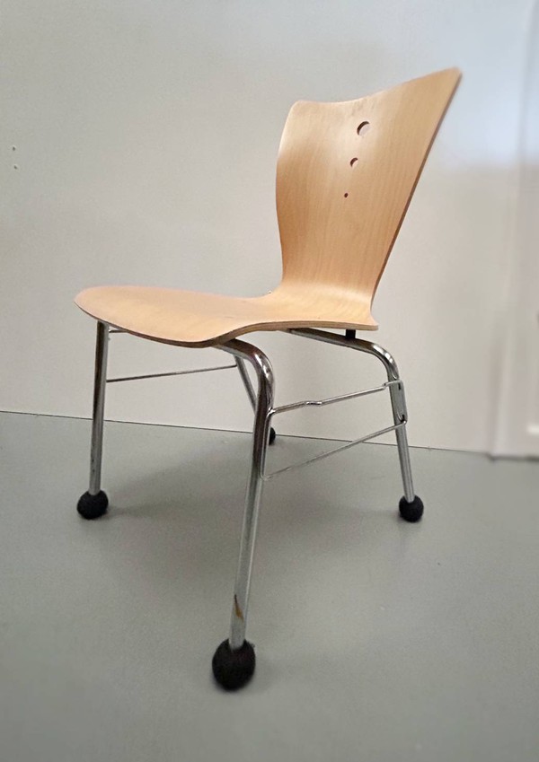 Plywood stacking and linking chairs for sale