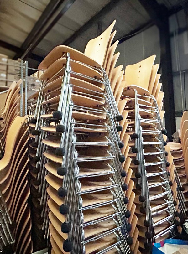 Stacking chairs which link together