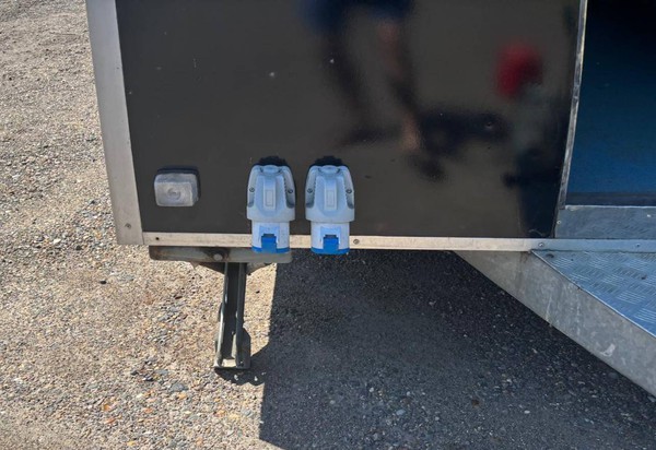 Catering trailer with electric hookup