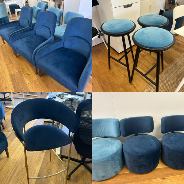 Blue Velvet Restaurant Seating For Sale