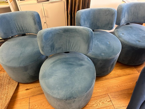 Used Blue Velvet Restaurant Seating