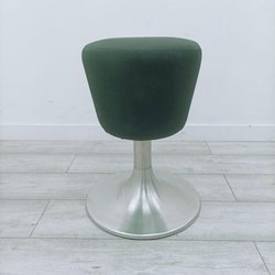 Black Fabric Stool, Chrome Base
