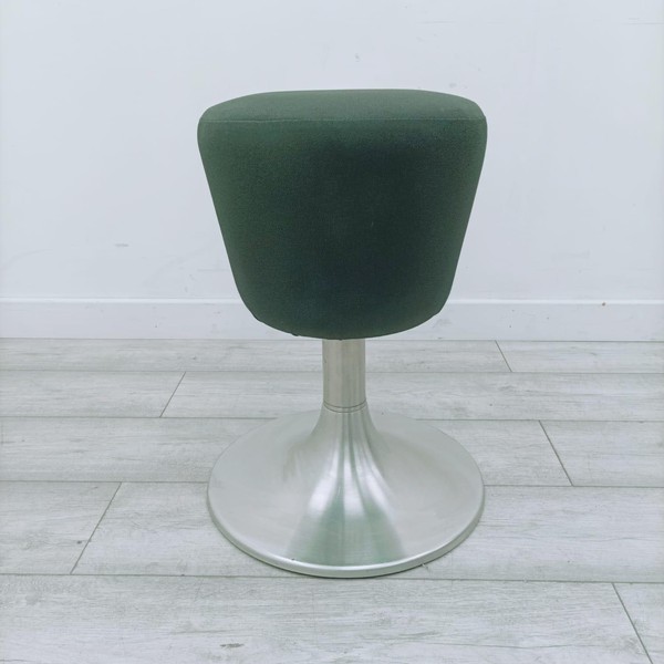 Black Fabric Stool, Chrome Base
