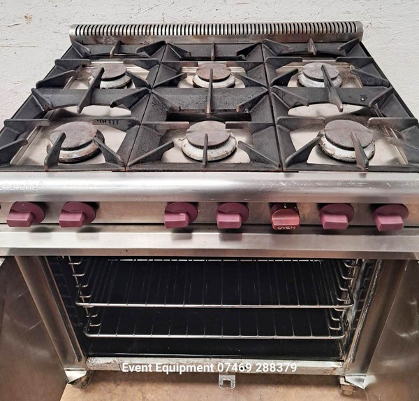 Secondhand 6 Burner LPG Catering Double Oven Used Tested For Sale