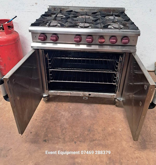 Secondhand 6 Burner LPG Catering Double Oven Used Tested For Sale