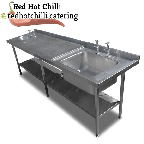 2.49m Stainless Steel Single Sink With Handwash