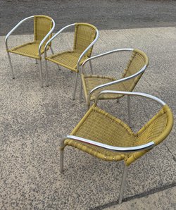 27x Rattan Cafe Chairs For Sale