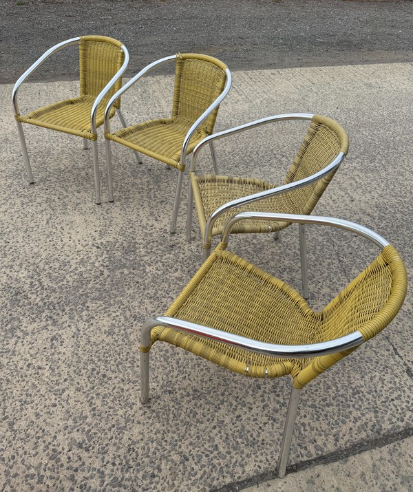 27x Rattan Cafe Chairs For Sale