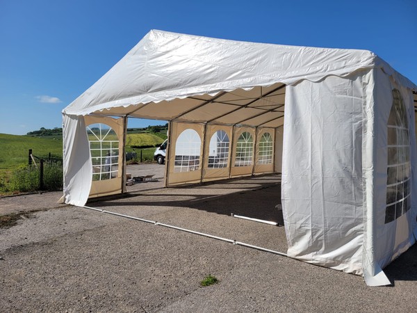 Secondhand Large 14x8m White PVC Marquee For Sale
