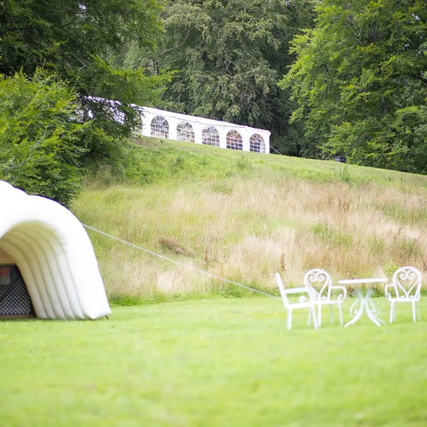 Secondhand Large 14x8m White PVC Marquee For Sale