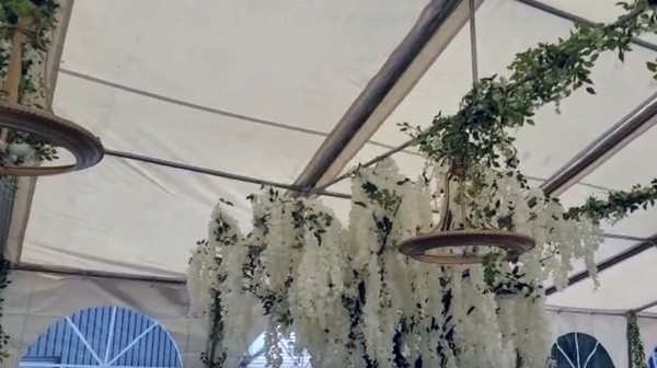 Secondhand Large 14x8m White PVC Marquee For Sale