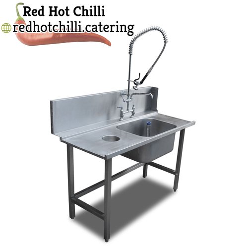 1.48m Stainless Steel Sink With Wash Arm & Bin Chute