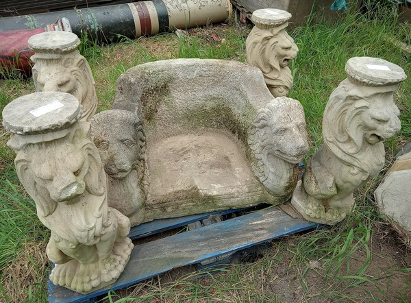Lion Garden Seat For Sale