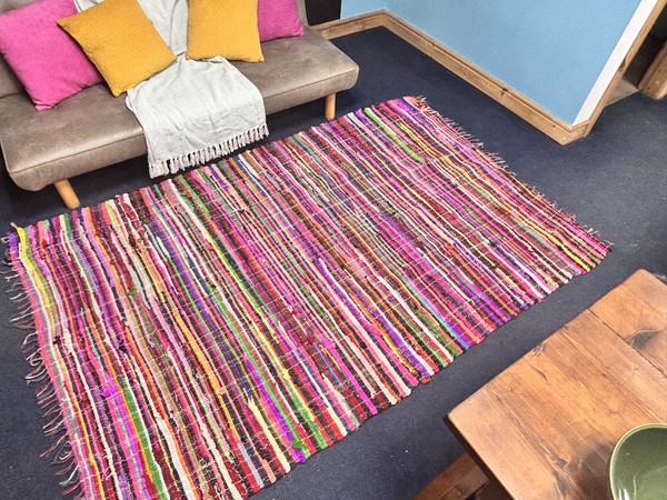 Large Pink Stripy Rugs