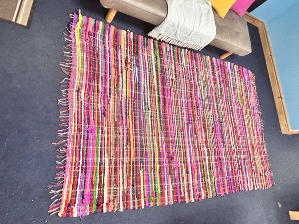 Large Pink Striped Rugs
