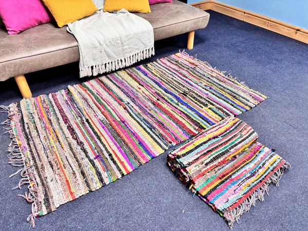 Pink Striped Rugs in different sizes