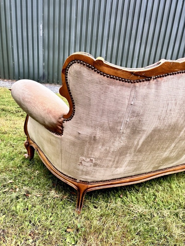 French Louis Sofa In Light Champagne With Carved Frame - Cheshire 3