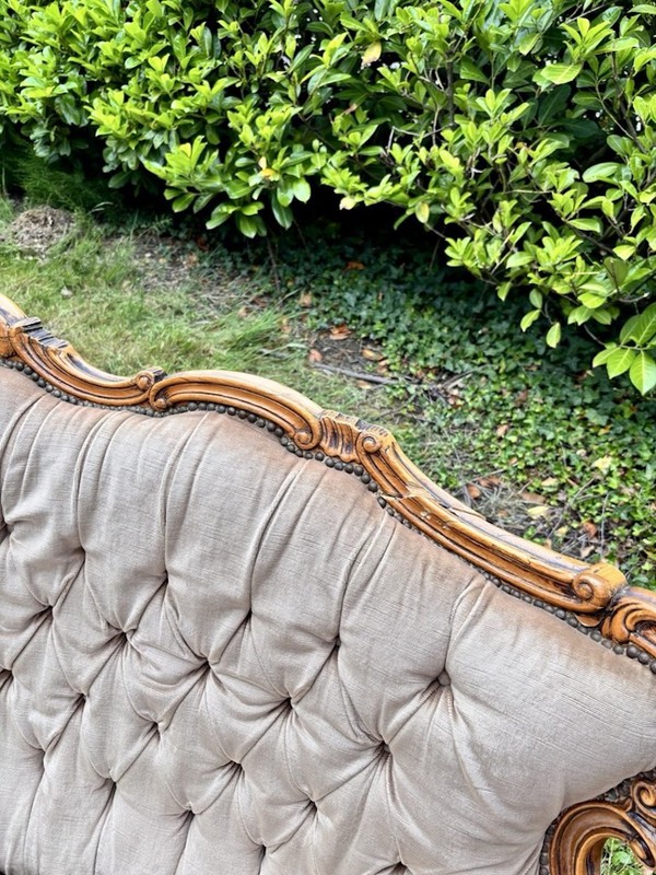 French Louis Sofa In Light Champagne With Carved Frame - Cheshire 4