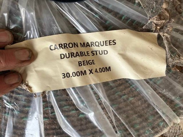 Unused Beige Carpet Durable Stud 30m x 4m