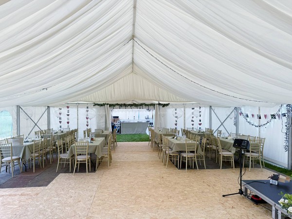 9m x 18m with pleated lining