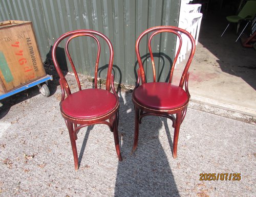 23x Dark Wood Cafe Chairs For Sale