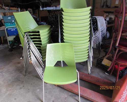 35x Lime Green Cafe Chairs For Sale